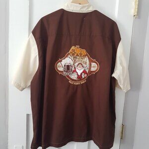 VTG Disney World Grumpys Tavern Embroidered Colorblock Button Up Shirt Sz XL